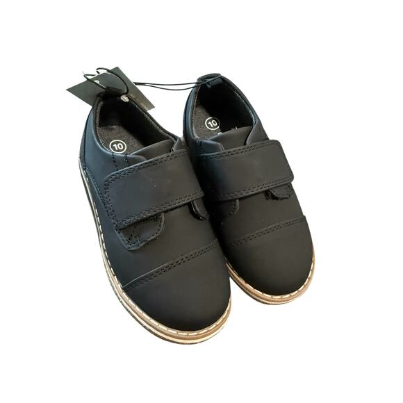 Cat & Jack NWT Adonis Derby Shoes Black Size 10 Boy Slip On Velcro Formal Causal - Picture 5 of 7